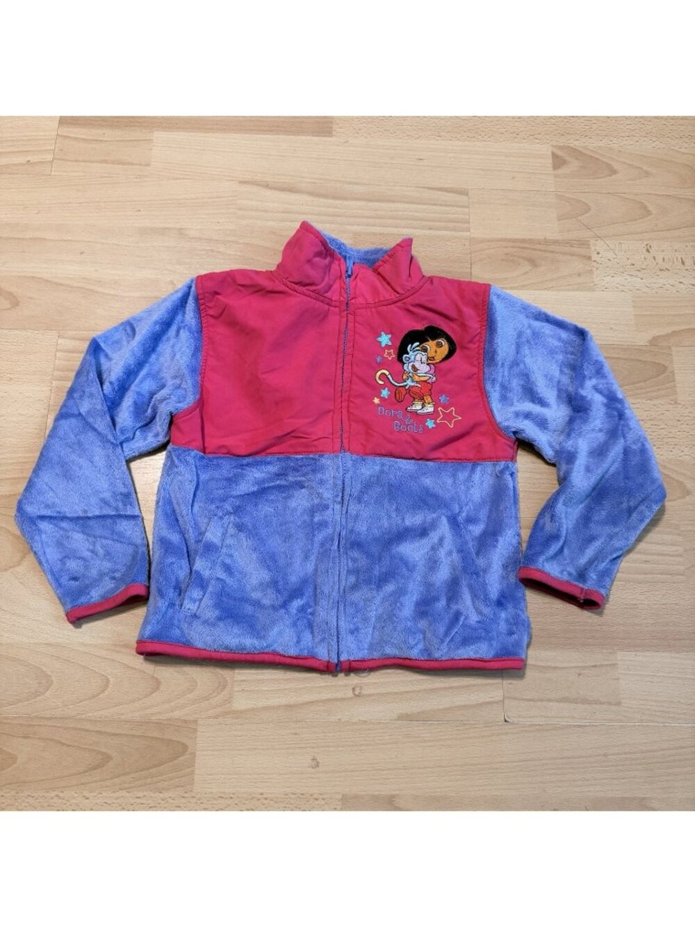 Vintage Nickelodeon Dora The Explorer Fleece Zip Up Jacket Size Girls Size 6